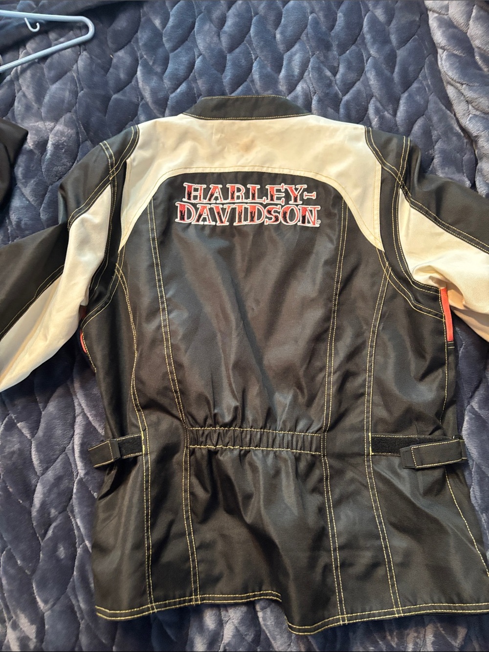 Harley-Davidson Black/peach and Cream Motorcycle Jacket - Picture 5 of 7